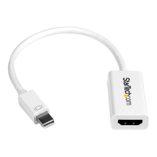 StarTech.com Mini DisplayPort to HDMI 4K Audio / Video Converter - mDP 1.2 to HDMI Active Adapter for MacBook Pro/Air - 4K @ 30Hz - White (MDP2HD4KSW) - Adapter - Mini DisplayPort male to HDMI female - 5.9 in - white - active, 4K30Hz (3840 x 2160) support