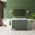 thumbnail image 2 of 48" Green Freestanding Single Sink Bathroom Vanity with Engineered Marble Top | Fully assembled solid wood cabinet with dovetail drawers and moisture-resistant finish, 2 of 18