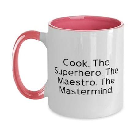 

Cook. The Superhero. The Maestro. The Mastermind. Cook Two Tone 11oz Mug Unique Idea Cook Gifts Cup For Coworkers from Boss