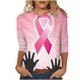 thumbnail image 2 of Fiudx Ofertas Flash Del Día Solo En Línea Camiseta Estampada a La Moda para Mujer, Blusa de Mangas 3/4, Tops Informales con Cuello Redondo, 2 of 5