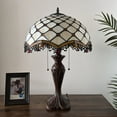 thumbnail image 6 of Tiffany Table Lamp Beige Stained Glass Crystal Beans LED Bulbs Included For Living Room Bedroom Bedside 16"W*16"D*24"H, 6 of 7