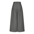 thumbnail image 5 of Brglopf Baggy Pants for Women Casual Elastic High Waisted Wide Leg Palazzo Pants Loose Flowy Button Up Trousers with Pockets, 5 of 6