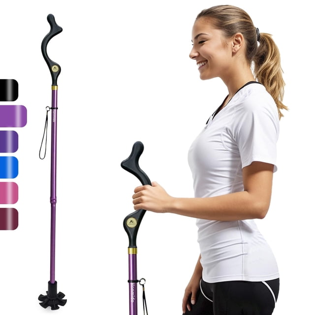Bastón Honmido plegable para hombres y mujeres mayores, ideal para mantener el equilibrio. Bastón plegable autoportante, de aleación ligera, antideslizante y de altura ajustable, ideal para viajes y m