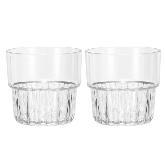 Uxcell Clear Plastic Reusable Drinking Glasses, 10oz Drinking Glasses Set Plastic Water Cup Unbreakable Stackable for Beer Cocktail Water Juice Whiskey(Transparent, 2Pcs)
