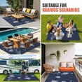 thumbnail image 4 of Navy Blue White Floral Outdoor Rug for Patio/Deck/Porch, Non-Slip Large Area Rug 3 x 5 Ft, Abstract Art Summer Botanical Indoor Outdoor Rugs Washable Area Rugs, Reversible Camping Rug Carpet Runner, 4 of 8