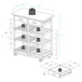 thumbnail image 2 of Casual Home Solid Wood 28" Wide Rolling Kitchen Island Trolley with Wine Rack and Drawer, 2 of 14