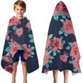 thumbnail image 3 of Pioneer Flower Floral Print Pattern Hooded Bath Towel，50"x30" for Ages 3 To 12 Kids, Quick Dry Lightweight Soft Microfiber Hood Beach Towel Cover Up for Kids, 3 of 7
