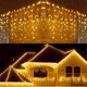 thumbnail image 3 of Christmas lights Curtain String Light Waterfall Outdoor Decoration 5M Droop 0.4-0.6m Fairy Led Lights for Garden Party Holiday, 3 of 5