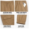 thumbnail image 4 of Quad Seven Boys Joggers Twill Stretch Cargo Pants with Pockets and Elastic Waistband 2 Pack, 4 of 7