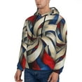 thumbnail image 2 of Hoodies for Men - Blue Red Abstract Fractal Long Sleeve Comfrt Men'S Fashion Hoodies & Sweatshirts, Sweatshirts for Men Hoodies Pullover Clothing Clothes with Pouch, 2 of 7