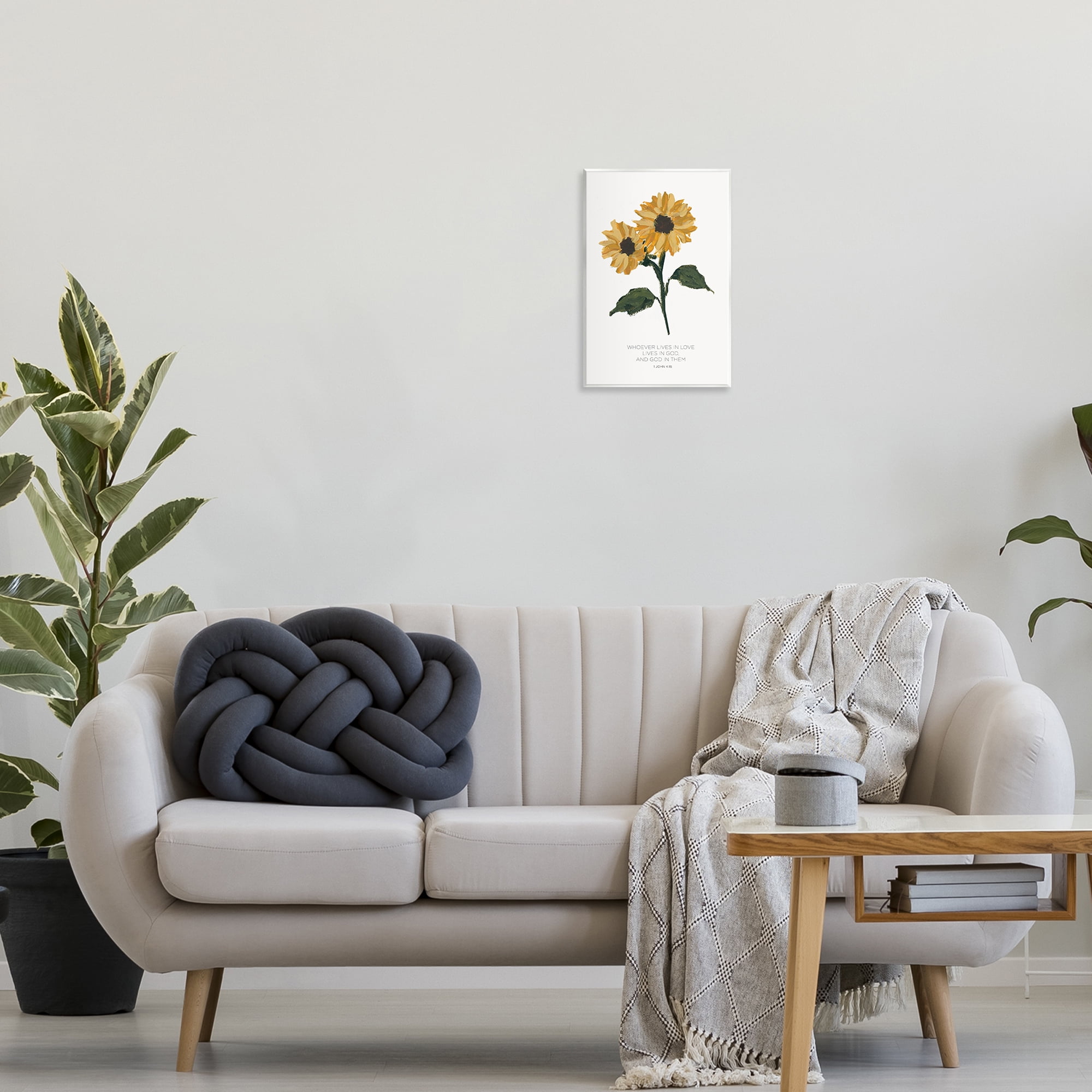 Stupell Industries Proverb with Sunflowers Religious Painting Unframed Art Print Wall Art, 10 x 15