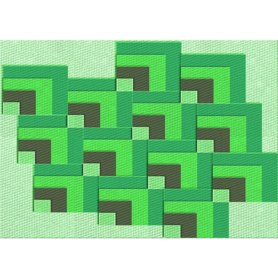 Ahgly Company Machine Washable Indoor Rectangle Transitional Green Area Rugs, 2' x 5'