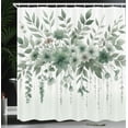 thumbnail image 4 of Ambesonne Sage Green Shower Curtain, Jungle Tones Wildfloral, 69"Wx84"L, Grey Teal Pale Cadet Blue, 4 of 4