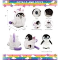thumbnail image 3 of DolliBu Grey Penguin Unicorn Plush Stuffed Animal Toy - Super Soft Penguincorn Dress Up with Removable Unicorn Plush Outfit, Cute Fantasy Gift - 9 Inches, 3 of 8