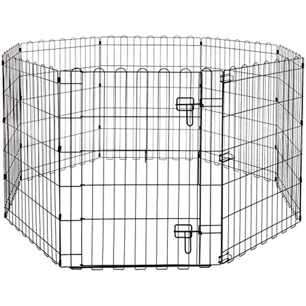 Foldable Metal Pet Dog Exercise Fence Pen With Gate 60 x 60 x 30