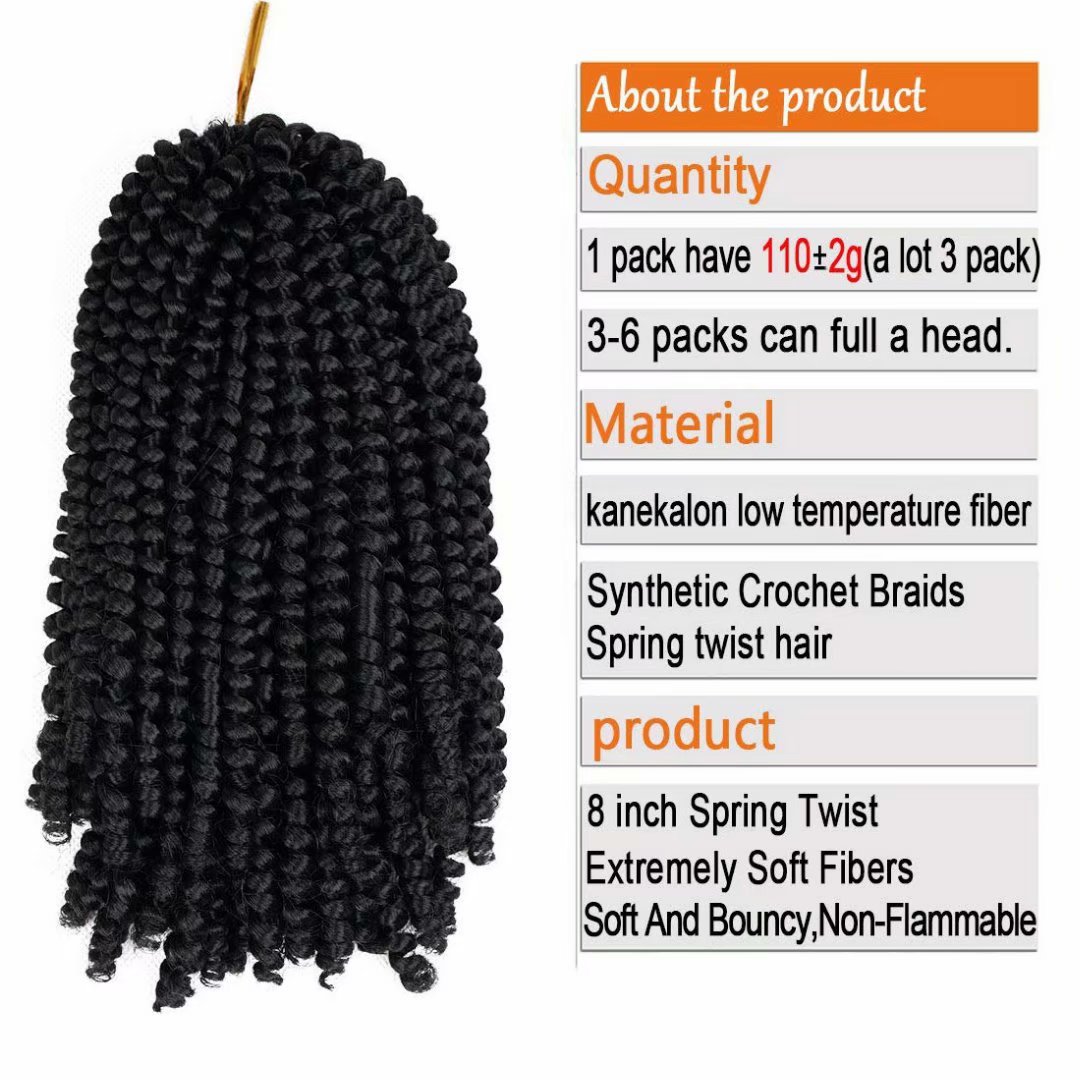 3 Pack Spring Twist Colors Crochet Braids Synthetic Braiding Hair
