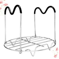 LABSERRON Stainless Steel Steamer Rack with Black Silicone Handle for Cooking and Steaming Food 1Set