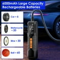 thumbnail image 6 of 150PSI Cordless Tire Inflator Teqhome Portable Air Compressor for Car Bike Ball Motorcycle Tire Air Pump with Digital Display 6000mAh Battery 5 Inflation Modes 3 Light Modes, 6 of 12