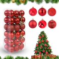 thumbnail image 1 of BR Juego surtido de 36 bolas de Navidad irrompibles con colgante para decoración de árbol de Navidad, colgantes para fiesta de boda (azul real, 4 cm), 1 of 5