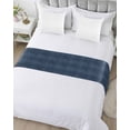 thumbnail image 5 of Bed Runner Scarf Queen Size, Animal Print Stain Bed Runners & Scarves for Foot of Beds, Retro Minimalist Animal Leather Navy Blue Decorative Bedding Runner Scarf for Hotel Home Bedroom 83 x20 Inch, 5 of 6