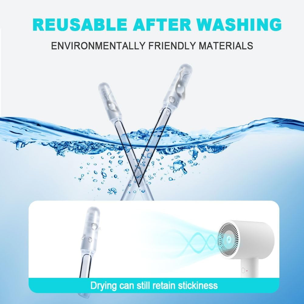 Sticky Ear Wax Removal Sticks, Reusable Adhesive Cleaning Swabs with Protective Cover, Soft Tip Ear Care Tools for Daily Personal Hygiene