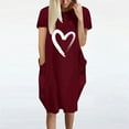 thumbnail image 1 of Robes pour Femmes 2024 Été Ample Décontractée Imprimée Robe Manches Courtes Col en V Robe 50 % de Réduction!, 1 of 5