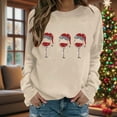 thumbnail image 6 of QIUOMBBP Christmas Sweatshirts for Women Cute Xmas Graphic Print Long Sleeve Shirts Loose Fit Casual Crewneck Holiday Tops, Khaki, L, 6 of 7