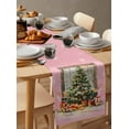thumbnail image 6 of Ldtrchee Pink Christmas Tree Table Runner 36 Inches, Watercolor Xmas Snowflake Bed Runner Dresser Scarves Tabletop for Indoor Outdoor Parties/Ceremony/Banquet, 13"x 36", 6 of 8