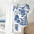 thumbnail image 3 of Pounoo Womens Two Piece Sets Floral Print Tie Side Top Wide Leg Pants Soft Breathable Loungewear Outfits Casual Style Gift, 3 of 5