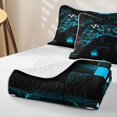 thumbnail image 4 of Erosebridal Neon Gamepad Bed Spread Queen,Abstract Geometric Plaid Controller Queen Coverlet Set For Boys,3pcs, 4 of 7