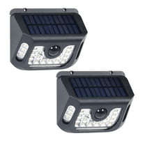 Westinghouse 10-600 Lumen Solar Motion Sensor Lights, Wireless Outdoor Solar Security Lights for Garden, Patio, Fence & Deck (2 Pack, Black Finish)