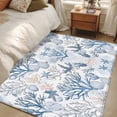 thumbnail image 5 of Summer Ocean Area&nbsp;Rug 3x5ft Blue Coral Seashell Starfish Nautical Coastal Non-Slip&nbsp;Washable Square&nbsp;Rugs Soft Felt Indoor Floor Mat for Bedroom Kitchen Living Room Bathroom, 5 of 9