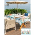 thumbnail image 5 of Outdoor Tablecloth with Umbrella Hole for Patio/Picnic/Party/Camping, Watercolor Marine Life Waterproof Table Cloth Rectangle Table Cover Washable, Ocean Corals Shells Starfish Blue Plaid (60"x 102"), 5 of 8