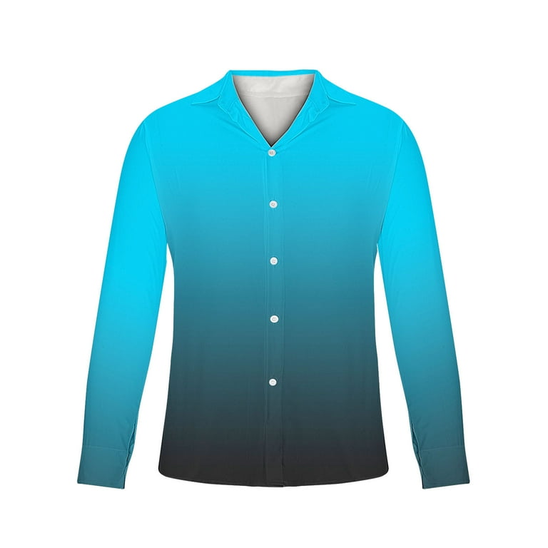 pstuiky Mens Shirts, Men Long Sleeve V-Neck Print Long Sleeve Shirts for  Women Tailored Fit Loose Flowy Oversized Blouses forDress Shirt Blue L -  Walmart.com