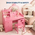 thumbnail image 3 of Bingirl ' Vanity Desk with Mirror and Lighting, 3 of 5