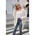 thumbnail image 5 of Sherrylily Women Cardigan Long Batwing Sleeve Open Front Knit Sweater Chunky Waffle Coat, 5 of 5