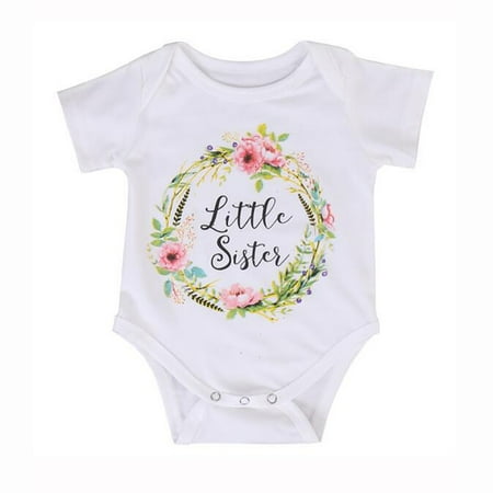 

Lovebay Newborn Baby Girls Romper Tops Shirt Little/Big Sisters Outfits Clothes Set