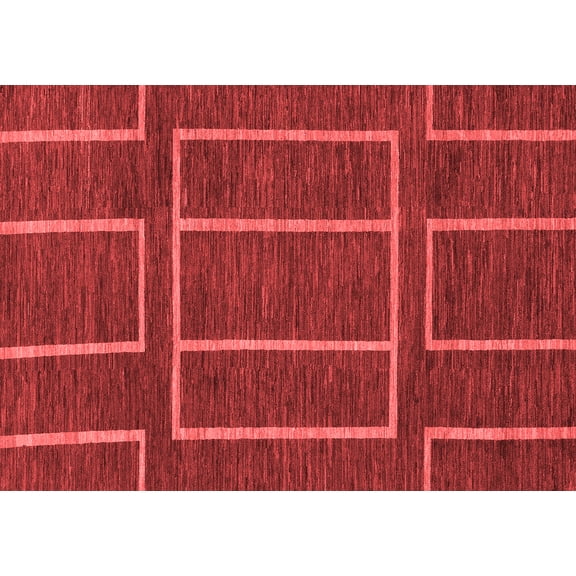 Ahgly Company Machine Washable Indoor Rectangle Abstract Red Modern Area Rugs, 5' x 7'