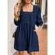 thumbnail image 4 of Vestido vaquero Sidefeel primavera/verano con manga 3/4 para mujer, 4 of 5