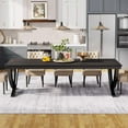 thumbnail image 6 of Tribesigns Dining Table for 6-8 People, 78 inch Large Wood Farmhouse Dinner Table with Heavy Duty Metal Legs and Wooden Top (Only Table), 6 of 6