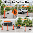 Traffic Riser Cone 6 Pack 48 Inch Traffic Delineator Cones, Tall Safety Cones for Parking ...