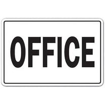 Office Sign Wall Decor 8"x12" Aluminum (BLACK)