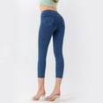 thumbnail image 4 of Riforla Women's Leggings Stretch Capri Denim Yoga Pants V Shape Lifting Design Pockets Outerwear High Waisted Fitness Women Tights Sky Blue M, 4 of 4