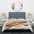 thumbnail image 3 of Designart "Abstract Waves in Burnt Orange I" Modern Bedding Covert Set - Abstract Minimalism Orange Abstract Bed Set With 2 Shams, 3 of 6