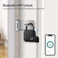 thumbnail image 2 of Nuevo candado de huella digital, bloqueo Bluetooth, con desbloqueo de aplicación de teléfono, adecuado para exteriores, escuela, taquillas, puertas de valla, portones, armarios, 2 of 5