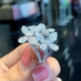 thumbnail image 3 of K-KED 925 Silver Filled Ring Fashion Round Cubic Zircon Ring Women Delicate Jewelry Sz 6-10-9, 3 of 6