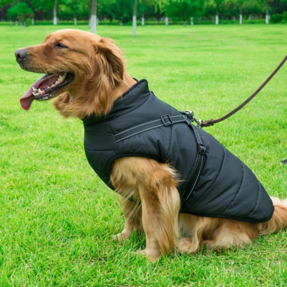 Dog Jacket with Harness Built In,Warm Winter Coat Windproof Waterproof Jackets with Leash Ring Hole,Reflective Thick Padded Outwear - image 4 of 5