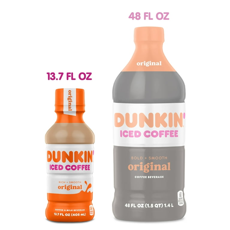 (12 bottles) Dunkin' Donuts Iced Coffee, French Vanilla, 13.7 fl oz