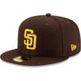 thumbnail image 1 of New Era baseball cap. Yellow "SD" logo on the front. Stylish San Diego Padres cap., 1 of 5