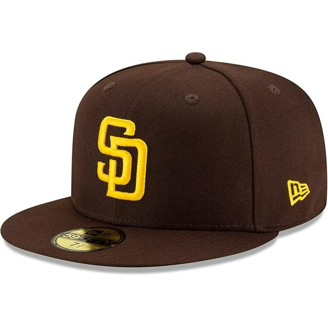 New Era baseball cap. Yellow "SD" logo on the front. Stylish San Diego Padres cap.